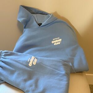 White Fox Boutique Blue Jumpsuit adult small comfort club